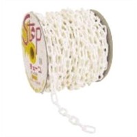 Continuous Plastic White Decorative Barrier Chains 6mm x 3m With 2 S Hooks