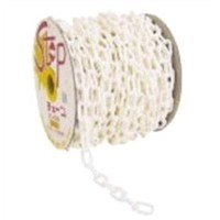 Continuous Plastic White Decorative Barrier Chains 8mm x 3m With 2 S Hooks