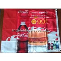 Dye sublimation print on nylon polyester banner with heming and sewing