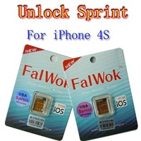 FalWok Unlock for iPhone 4S GSM WCDMA Only use Sprint Work IOS 5.0 To 6.1.3 Unlock sim card