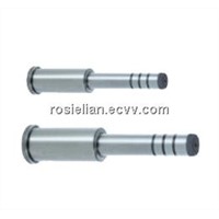 Hardened steel stepped guide pins for plastic mold parts