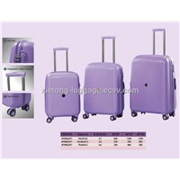 Hot Sale Candy Color Travel PP Injection Zipper Trolley Hard Case with Twin Wheels and TSA Lock