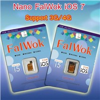 Nano FalWOk iOS 7 Unlock sim card for iPhone 5 Work 3G/4G Use EDGE Internet