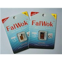 Nano FalWok Unlock sim card for iPhone 5 work 3G sim card support iOS 7