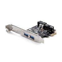 PCI Express to SuperSpeed USB 3.0 4-Port (2xExt+2xInt Expansion Card  for Desktops