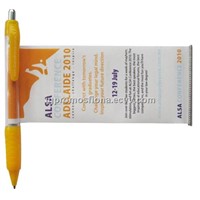 Promotional Custom Imprinted Banner Pen with Pull-out Banner Wrapped Around An Interior Roller