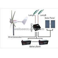 WELLSEE Wind Turbine (6 Blades horizontal axis wind generator)WS-WT400W