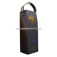 Deluxe PU Leather Single Wine Bottle Wine Carrier Box/Wine Carrier Bag