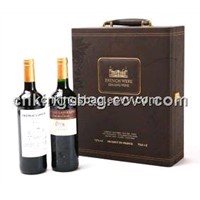 Leather Wine Gift Box to Pack 2 Wine Bottles(Double Leather Wine Case)