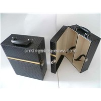 PU Leather Double Wine Bottles Leather Box, Leather Wine Box for Double Wine Bottles