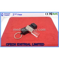 2014 crystal Usb flash drive with leather pouch