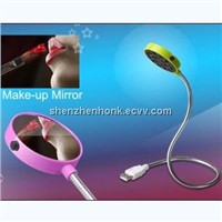 5V USB Light with Mirror for pc/laptop Flexible metal neck