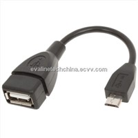 Black Micro USB Male To USB Female OTG Cable Adapter For Samsung Mobile Phone