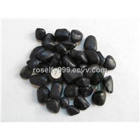 Black polished pebbles