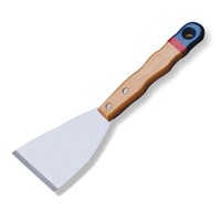 Burn-off scraper with wooden handle,mirror polished blade
