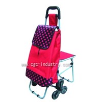 Foldable Shopping Trolley with 3/3 Upstairs Wheels