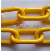 G80 yellow painted long link chain