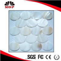 Mesh Joint Oval White Chinese River Shell Mosaic