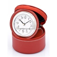 PU leather alarm clock with jewelry box