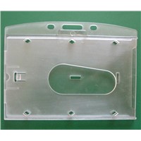 Rigid Plastic Badge Holders with Thumb Slot and chains holes