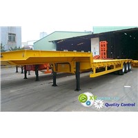 Semi trailer lowbed 60 tons hydraulic ramps
