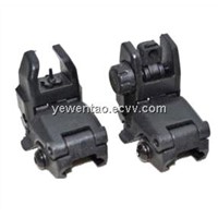 Tactical Gear Military Front and Rear Back-up Sight Set Black