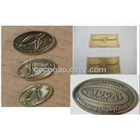 custom furniture label, aluminum logo, adhesive label, gold label, metal tag