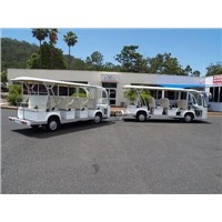 electric shuttle bus with trailer