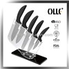 5 Pcs Multitask Black Ceramic Blade Japanese Knife Set with Acryilc Block
