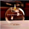 Home Decoration Tea Candle Holder Gift Clear Glass Ball Candle Holder