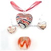 Top Rated Glass Beads Jewelry Glass Necklace Dark Red Glass Heart Pendant