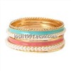 pearl bead bangle bracelet decorate with rhinestone crystal
