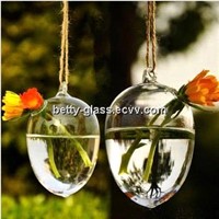 Egg Shaped Glass Terrarium with one small hole Hanging Glass Vase Home Decoration Wedding Props
