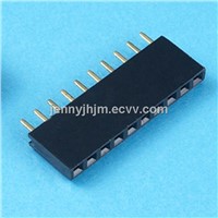 2.54mm pitch female header connector,single row,straight/right angle with 2-40 pins