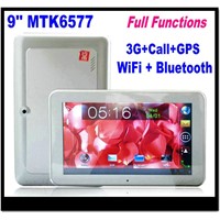 9 inch MTK6577 Dual core Tablet WCDMA 3G GSM 2G Sim Card Slot Phone call GPS Dual Camera tablet pc