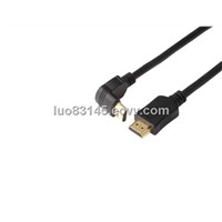 Angled HDMI cable with 3D 1080P supports