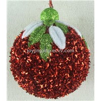 Ball with top leaf Christmas Ornaments