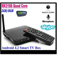 CS968 Mini pc 2GB RAM RK3188 Quad core Andorid Smart TV box 2MP Camera Microphone Bluetooth
