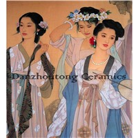 Chinese beauties printed on ceramic tile