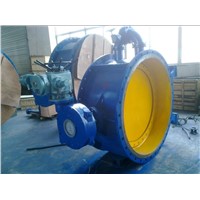Electronic flange type heavy-calibre butterfly's valve