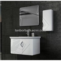 Foshan new modern wall mounted wood high glossy bathroom cabinet with basin FS1306