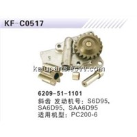 Komatsu S6D95 SA6D95 PC200-6 Oil Pump 6209-51-1101 for Excavator Engine Part