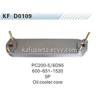 Komatsu excavator engine parts for PC200-5 6D95 oil cooler core 600-651-1520 5P