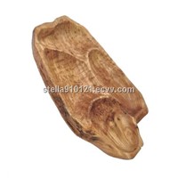 Naturally Hand Carved Wooden Root Small Compartment Platters