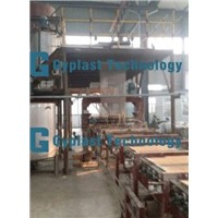 Paperless gypsum board plant