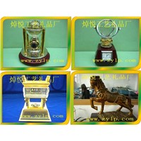 Trophy crystal trophy metal trophy with clock horse craft