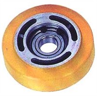Yellow Step Roller , Elevator Component Parts