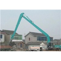 excavator's long reach booms