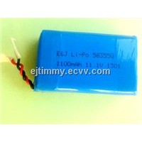 lithium battery pack11.V 1.1ah with PCM wire