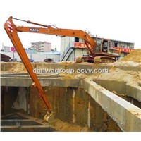 kato excavator's  long reach boom